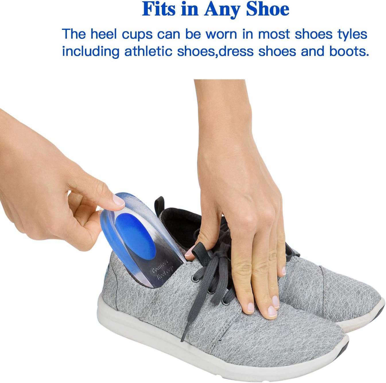 Silicone Gel Heel Cup, Shoe Inserts for Plantar Fasciitis, Heel Spurs & Heel Pain Foot Care: Health & Personal Care