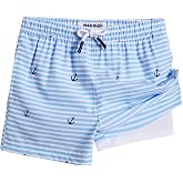 maamgic Boys Swim Trunks with Compression Liner Toddler Stretch Swim Shorts