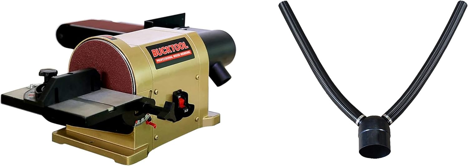 BUCKTOOL BD4603 Sanding Belt Sander and Disc Sander& Dust Collection Y-Fitting - - 