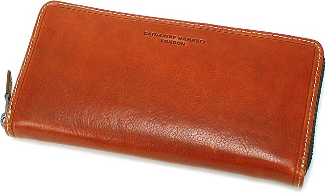 Amazon Katharine Hamnett London キャサリンハムネットロンドン ラウンドファスナー長財布 小銭入れあり Line2 ライン2 490 504 オレンジ Katharine Hamnett キャサリン ハムネット 財布