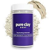 PURE CLAY Calcium Bentonite Clay Powder, 100% Natural Food Grade Organic, Bath and Body Mud Detox, Skin Soothing, Deep Pore C