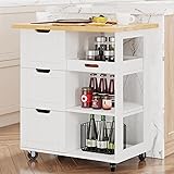 Shintenchi Kitchen Island Cart with Storage,Rolling