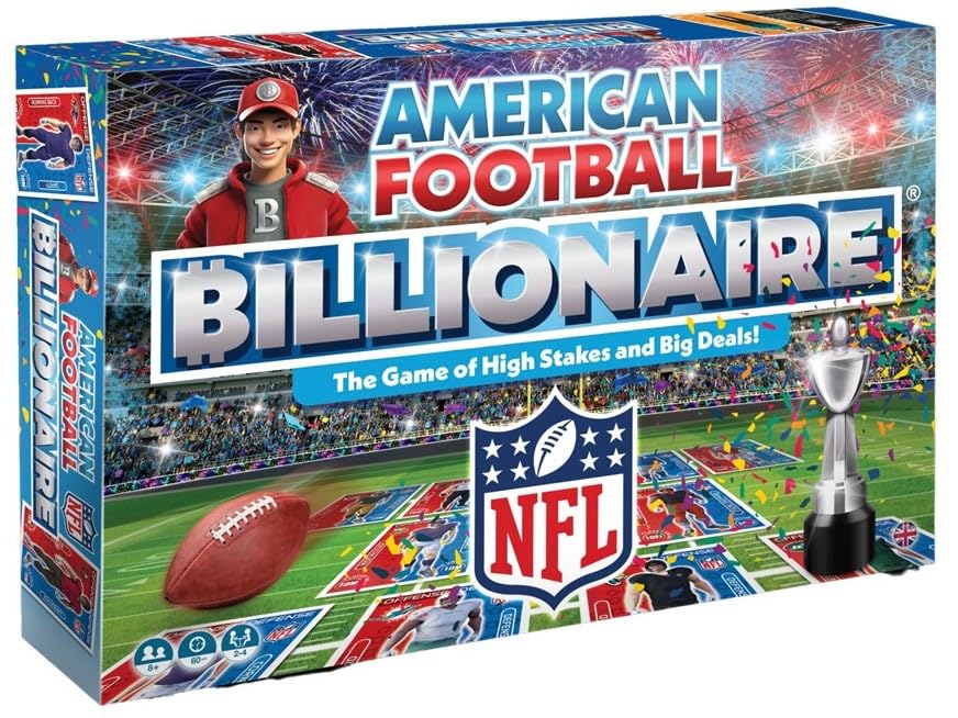 NFL Board Game By Football Billionaire Board Games | Family Board Games for Kids and Adults | Ages 8+ | A Trading & Family Strategy Board Game Game for 2-6 Players as Seen on Dragon's Den