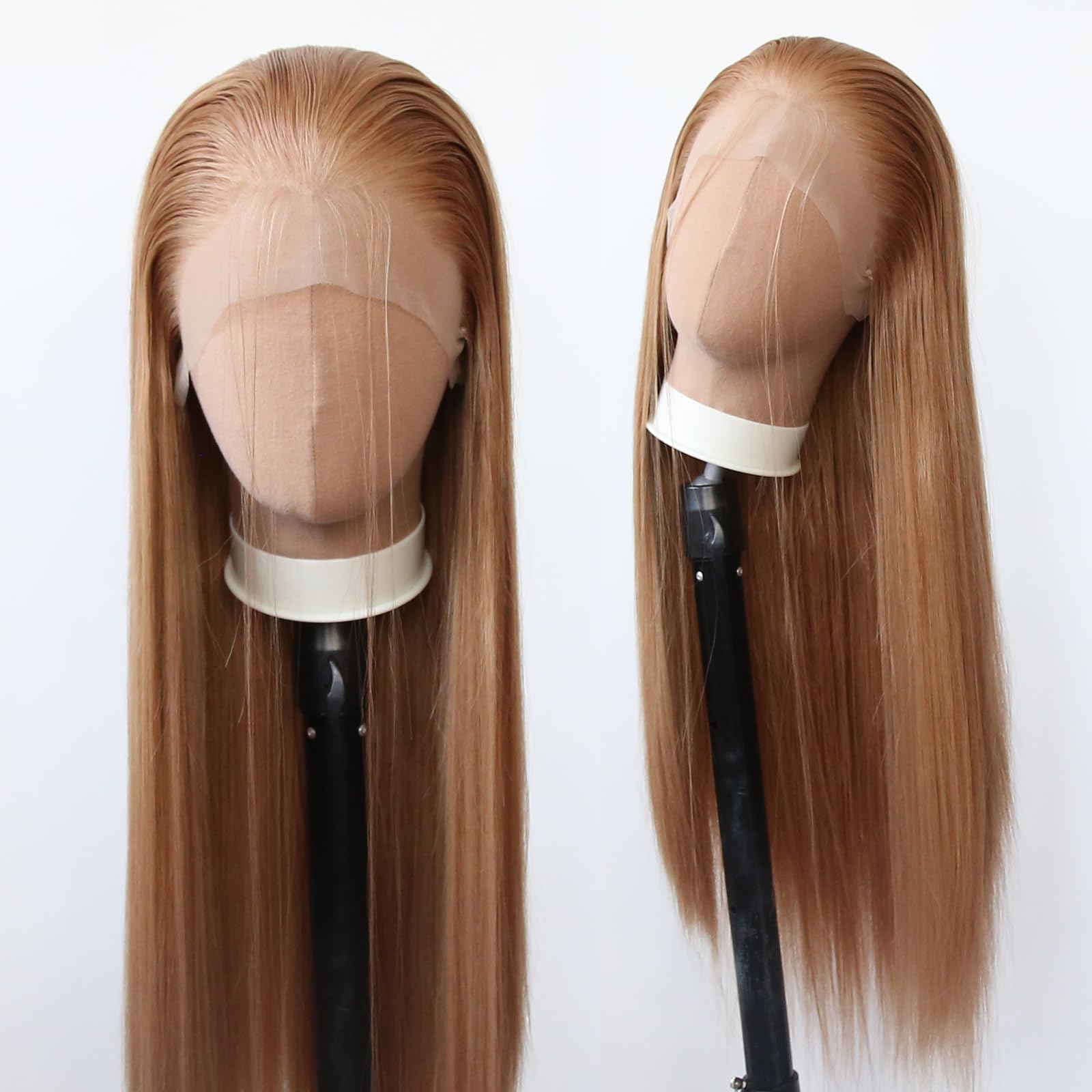 Towarm Long Straight Synthetic Lace Front Wigs, Pre Plucked Natural Hairline, Heat Resistant Fiber Hair, Cosplay & Daily Wear Wig - Strawberry Blonde โ image 1