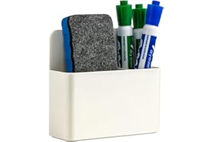 Simetufy Magnetic Pen Holder,Magnetic Dry Erase Marker Holder for Whiteboard,Magnetic Marker Holder for Fridge,Whiteboard,Locker, Magnetic Cup for Dry Erase Board,White