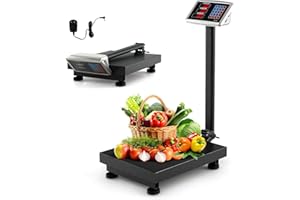 Goplus 660 LBS Digital Platform Scale, Commercial Electronic Postal Scale with LB/KG Price Calculator, 0.1 LBS Accuracy, Fold