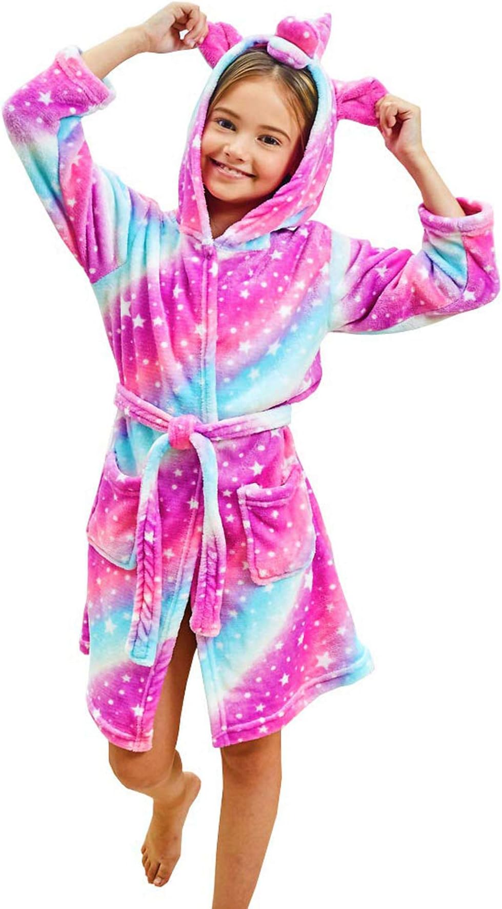 Baby Boys and Baby Girls Plush Fleece Bathrobes Hoodie