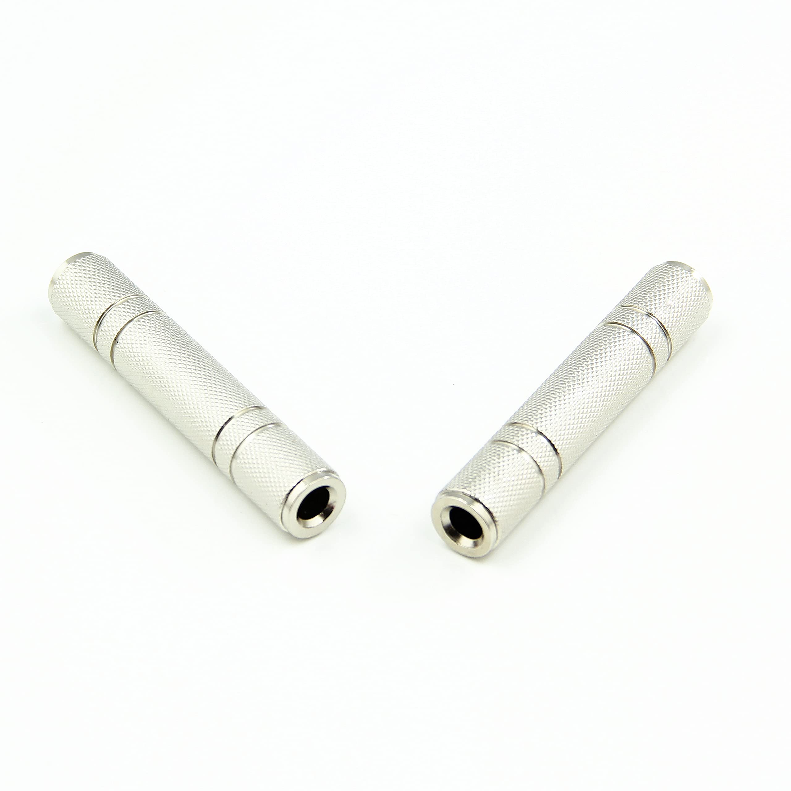 RHINORO (Pack of 2 Premium All-Metal 6.35mm 6.35 1/4 Stereo Coupler Female to Female Adapter Connector Convertor