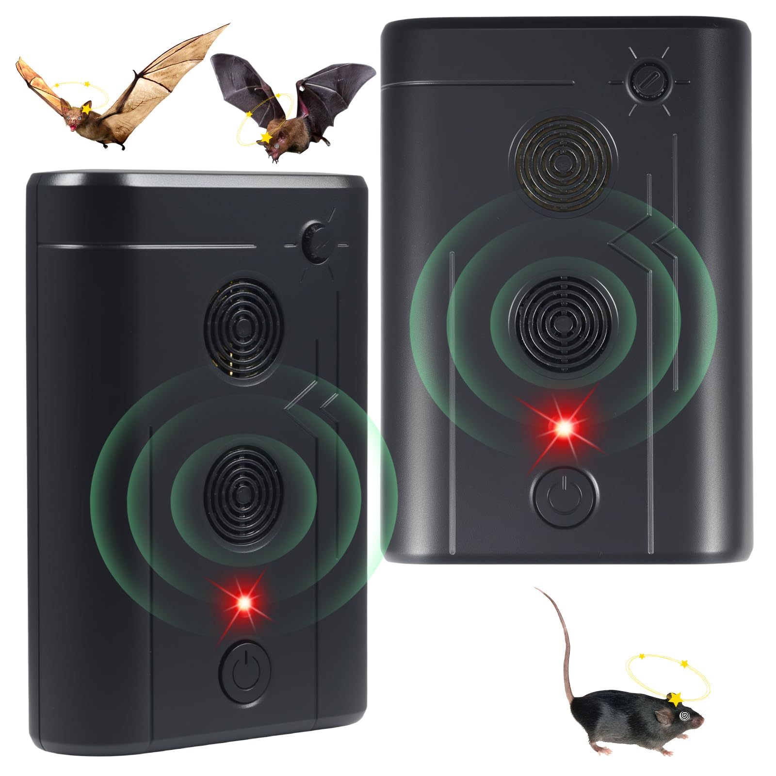 Photo 1 of Upgraded Bat Repellent for Attic, Ultrasonic Plug in Bat Deterrent Devices for Indoor Use, Friendly to Human & Pet (2, Black)