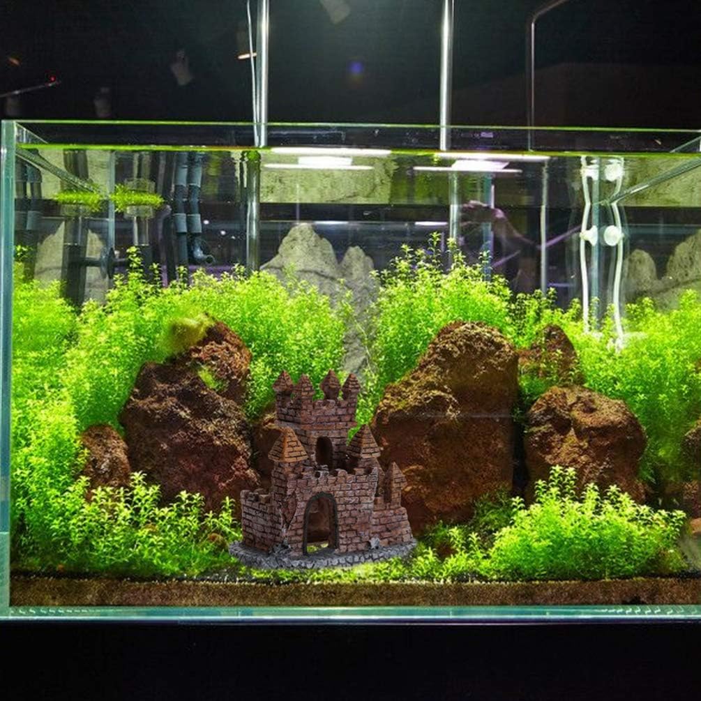 Amazon Popetpop アクアリウム 水槽オーナメント オブジェ 隠れ家 インテリア 水槽 飾り魚のタンクの洞窟の装飾品のための水族館の装飾樹脂城の造園 Popetpop オーナメント 通販