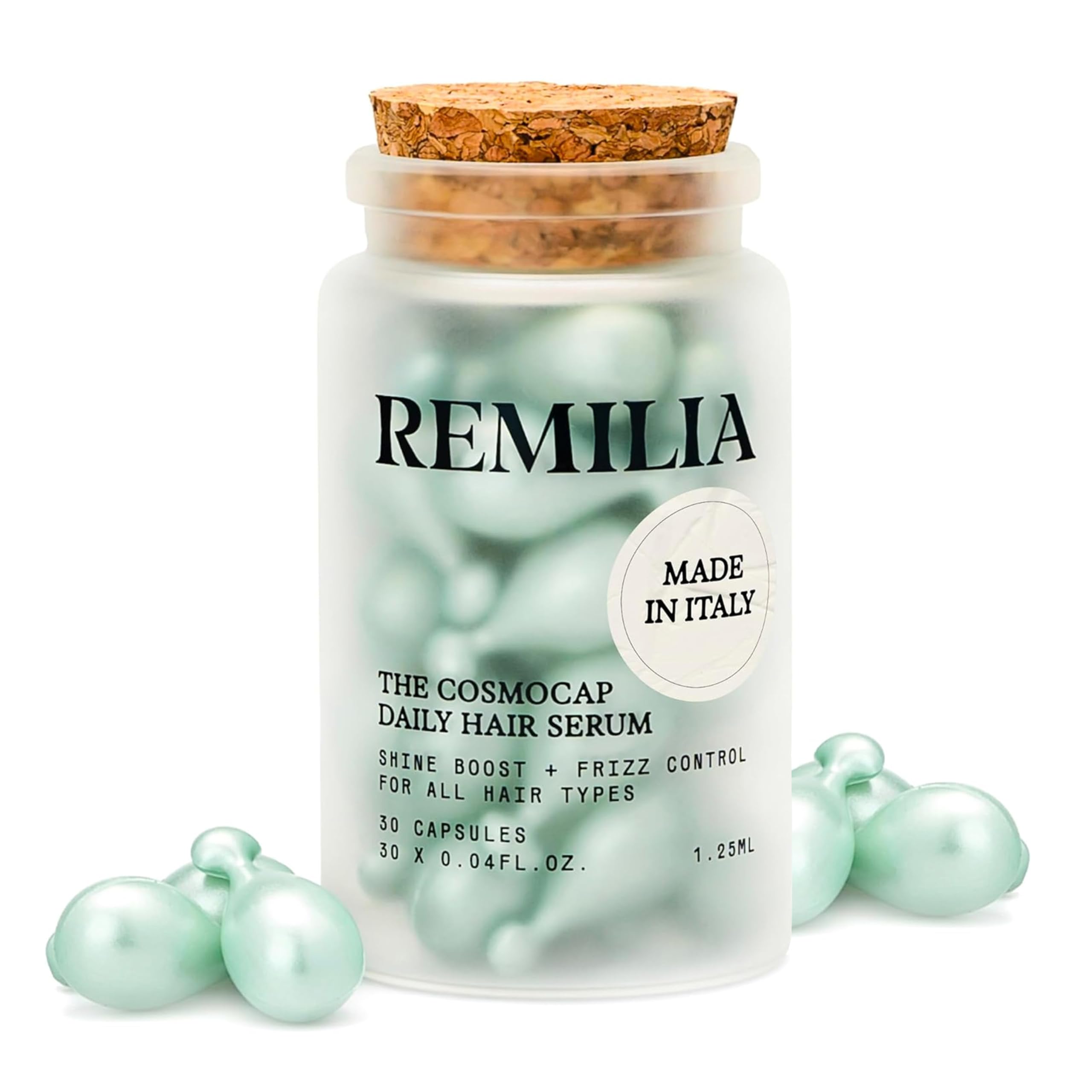 Remilia Hair Serum Capsules - The Cosmocap Hair Oil For Dry Damaged Hair - Daily Keratin Treatment with Amino Acids, Silk Protein & Vitamin B5 - Colour Safe & Heat Protectant Serum, 30-Day Supply