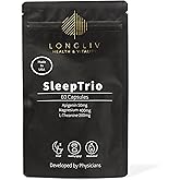 Sleep Trio - Made in USA Magnesium Apigenin L-Theanine Capsules – Premium 3-in-1 Cocktail for Sleep Management - Sleep Cocktail – Without Melatonin - 60 Capsules