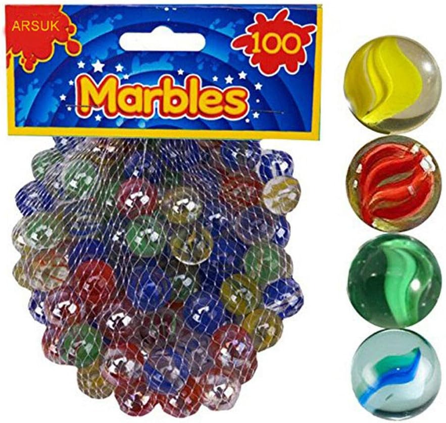 ARSUK Cat’s Eye Glass Marbles, 80 Pcs (455g, 15-16mm), Colourful Decorative Marbles for Kids’ Games, Crafts, DIY Projects