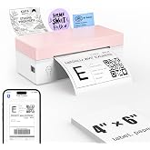 Rongta 4x6 Bluetooth Thermal Label Printer, Wireless Shipping Label Printers for Shipping Packages Small Business Office or Home, Compatible with iPhone Android iPad macOS Windows, Pink