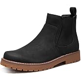 TruVeld Men's Chelsea Boots Matte Slip On Business Ankle Dress Shoes | PU upper with a matte finish&mdash;easy to care for. Suitable for various occasions, striking the balance between work and life