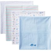 Spasilk Baby 4 Pack 100% Cotton Flannel Receiving Blanket
