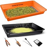 Spider Farmer Trim Tray Kit with Trimming Tray, 150 Micron Precision Screen, Bottom Harvest Bin, Scissors, Brush &amp; Magnifying Card &ndash; Collect Pollen and Fine Plant Material