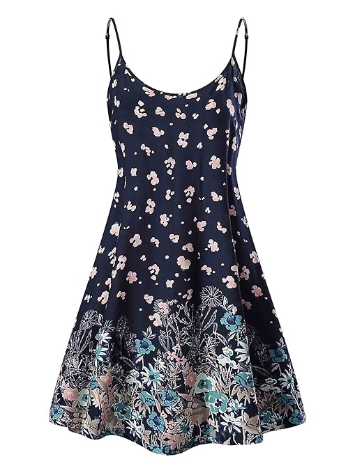 MSBASIC Ärmelloses, verstellbares Riemchensommer Strand Swing Kleid für Damen