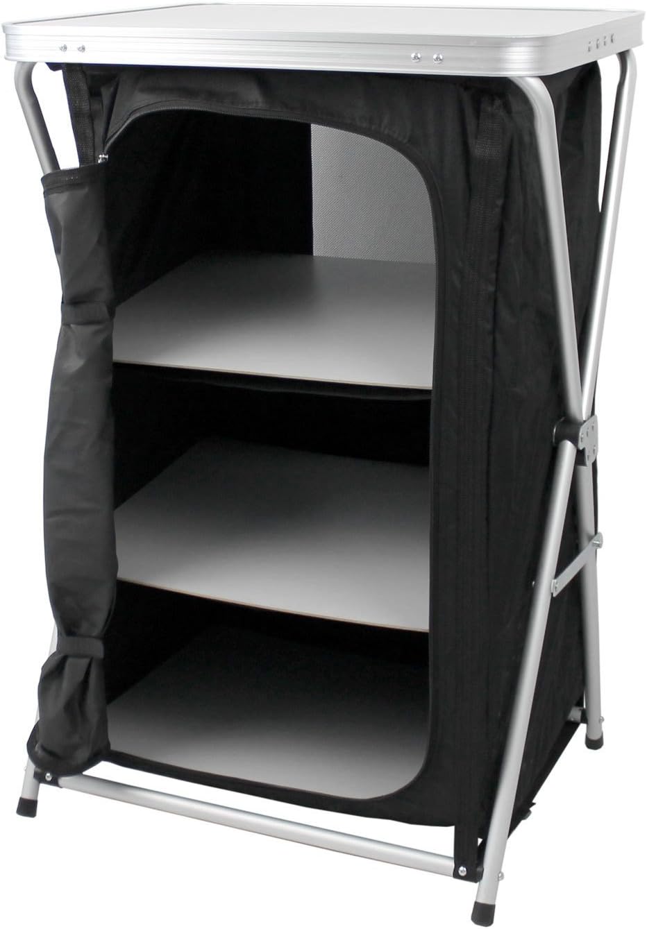 Foldable Camping 3 Tier Shelves with aluminium FrameReiseschrank Chest