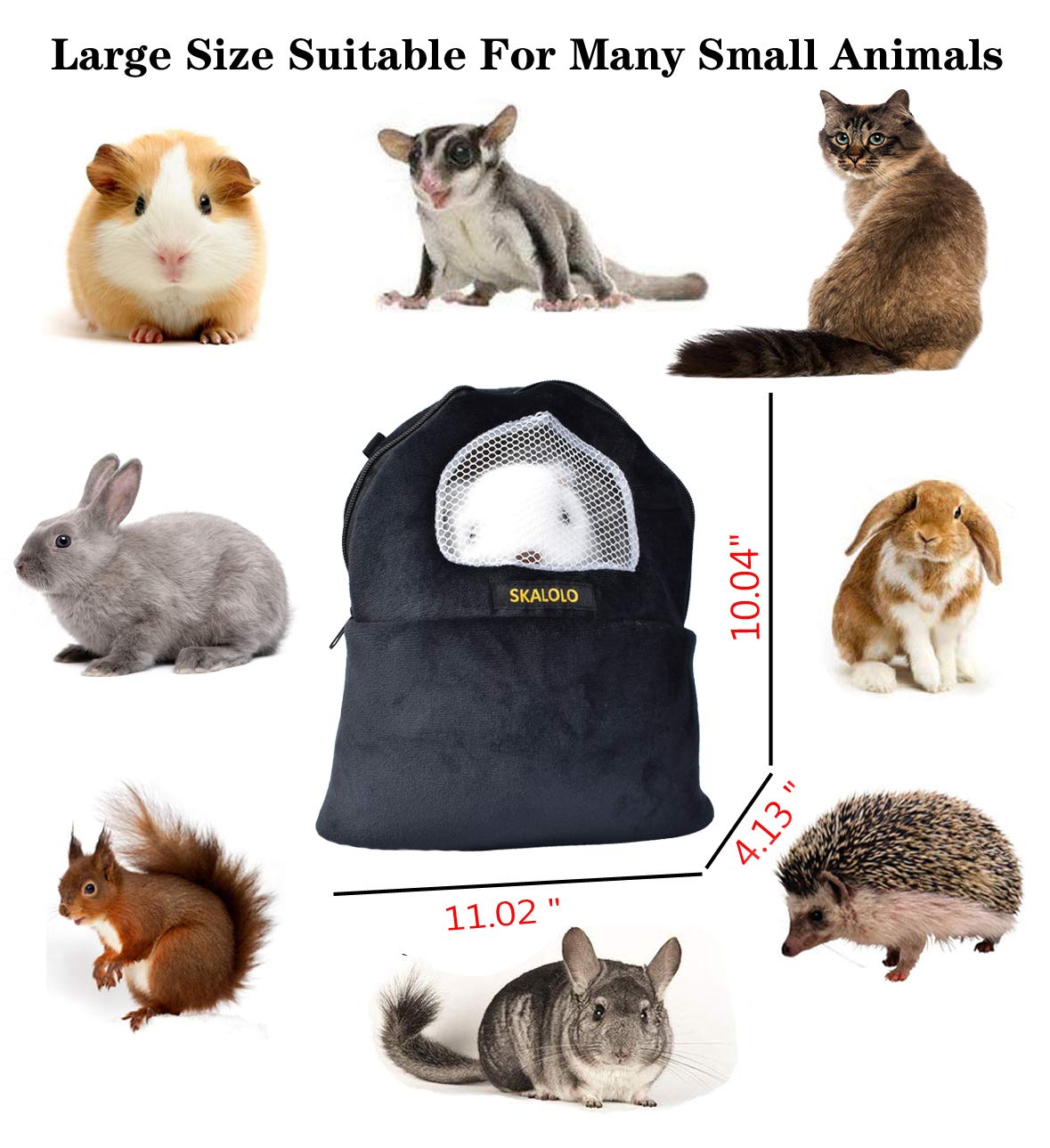 Pet Carrier Bag, 2020 Upgraded Hamster Carrier Super Soft Coral Fleece Pet Sling Carrier Portable Outgoing Travel Bag with Adjustable Shoulder Strap and Breathable Mesh for Sugar Glider Squirrel Etc
