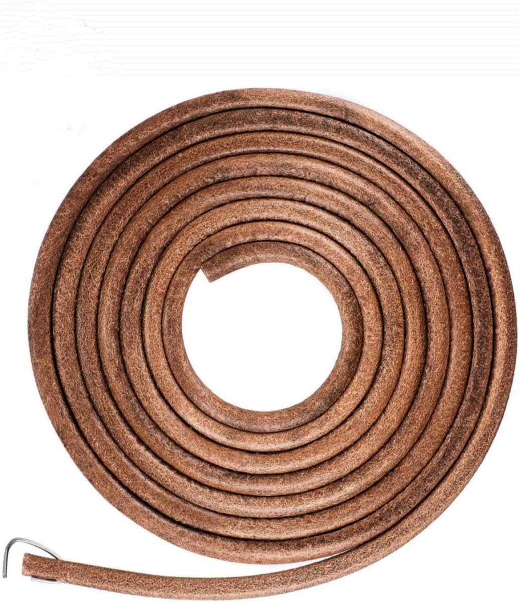 Sewing Machine Belt, 183 cm 3/16 Inch Leather Belt Treadle Parts with Hook Compatible with