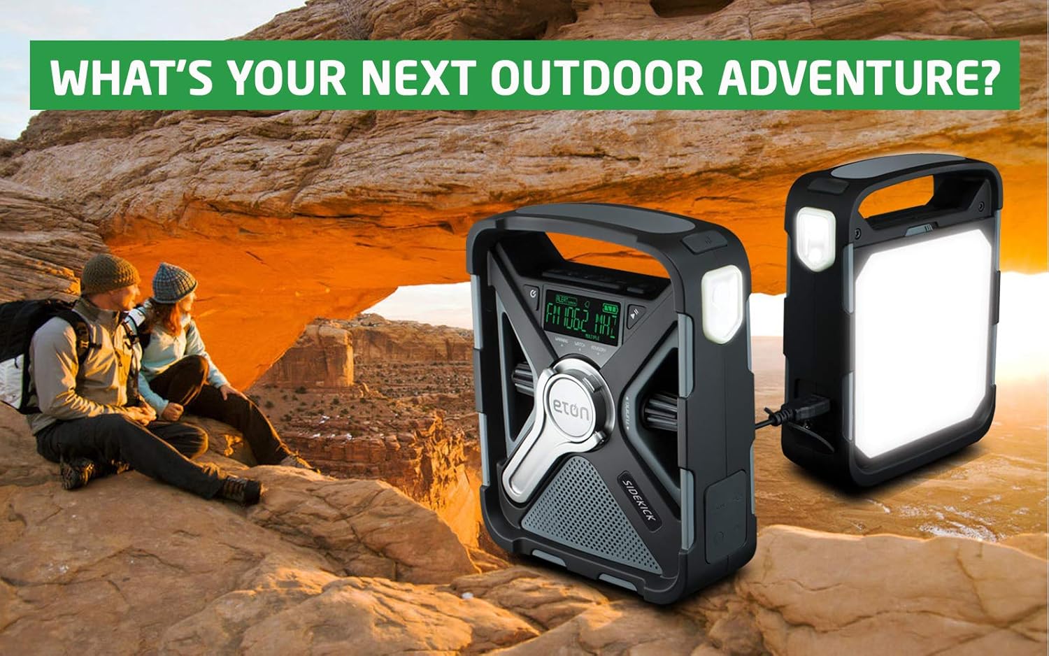 Eton Ultimate Camping AM/FM/NOAA Radio with S.A.M.E Technology, Smartphone Charging, Bluetooth, Giant Ambient Light and Solar Panel, NFRX5SIDEKICK: Electronics