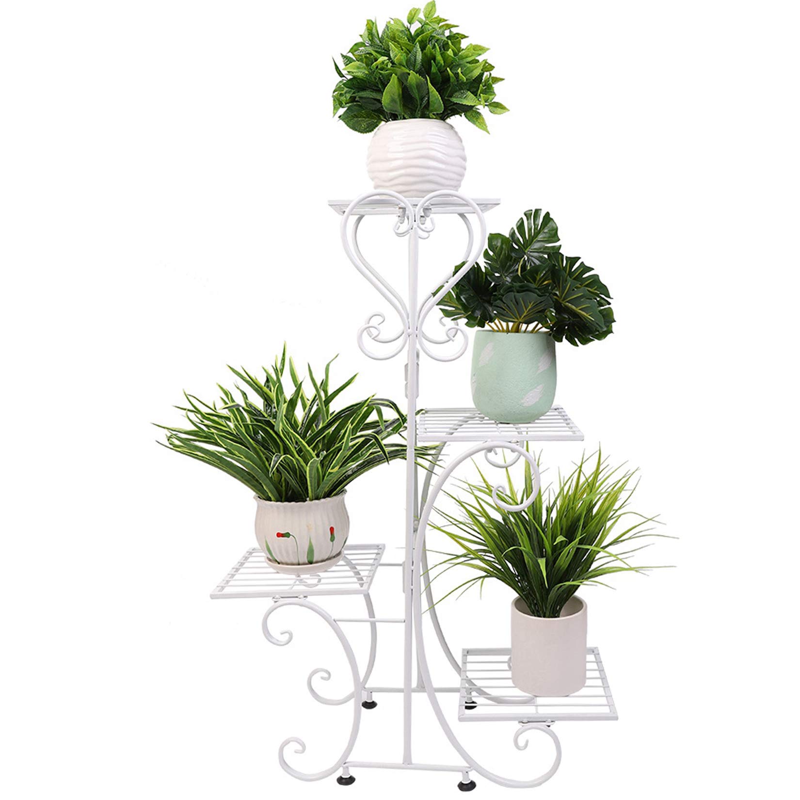 Buy unho Metal Flower Stand Garden Rack 4 Tier Shelving Indoor Outdoor