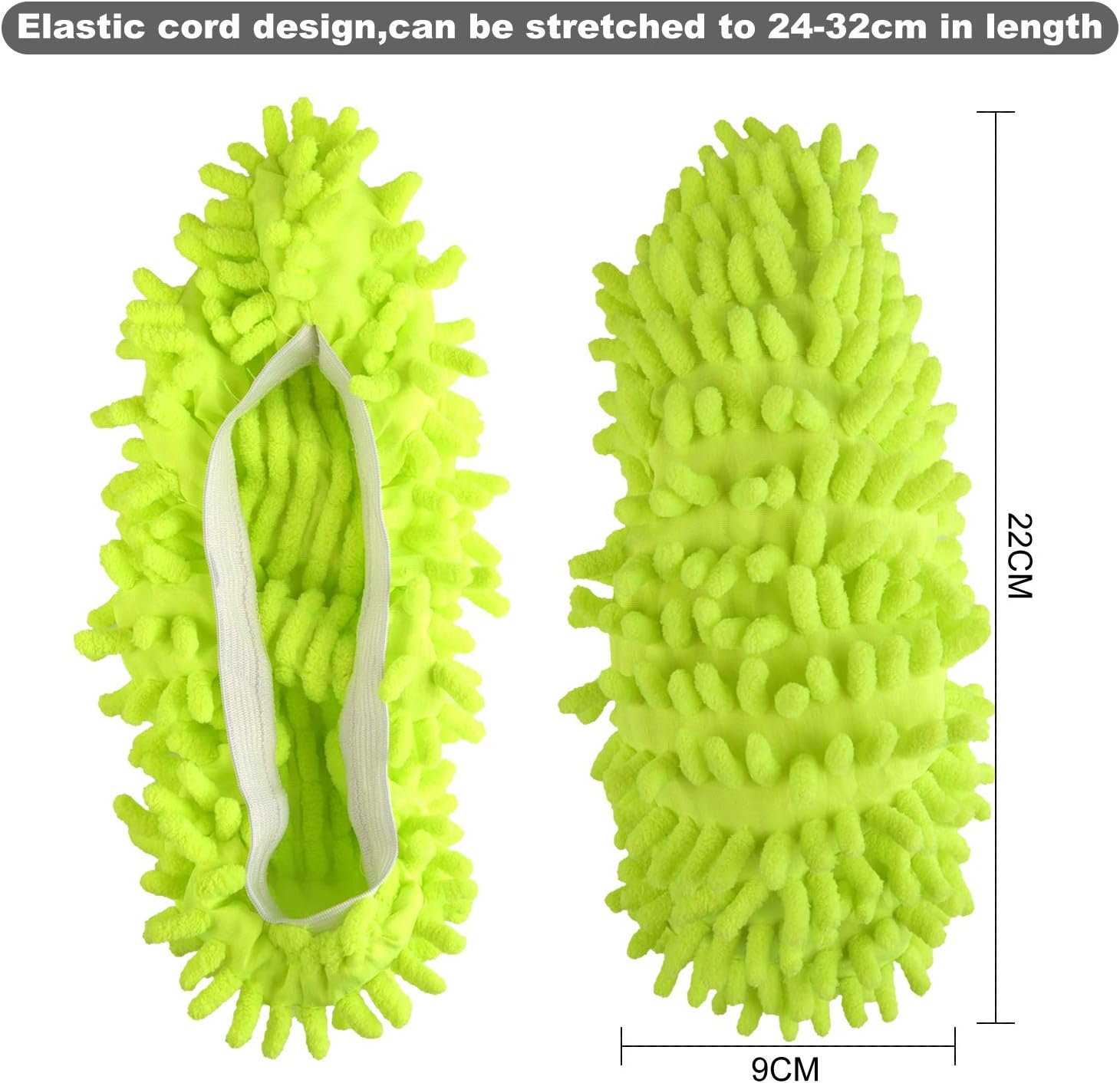 TUPARKA 2 works Mop Slippers Mop Shoe Microfibre Slippers for Cleaning Multi-Function Floor Cleaning Shoe Covers (Green and Blue) - Image 4