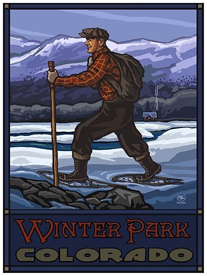 Amazon Com Winter Park Colorado Snowshoer Cabin Travel Art Print