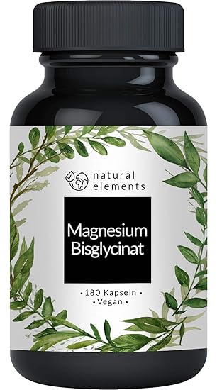 Magnesiumbisglycinat (Magnesium-Chelat) - 180 Kapseln - 2325mg davon 300mg elementares Magnesium pro Tagesdosis - Ohne Magnes