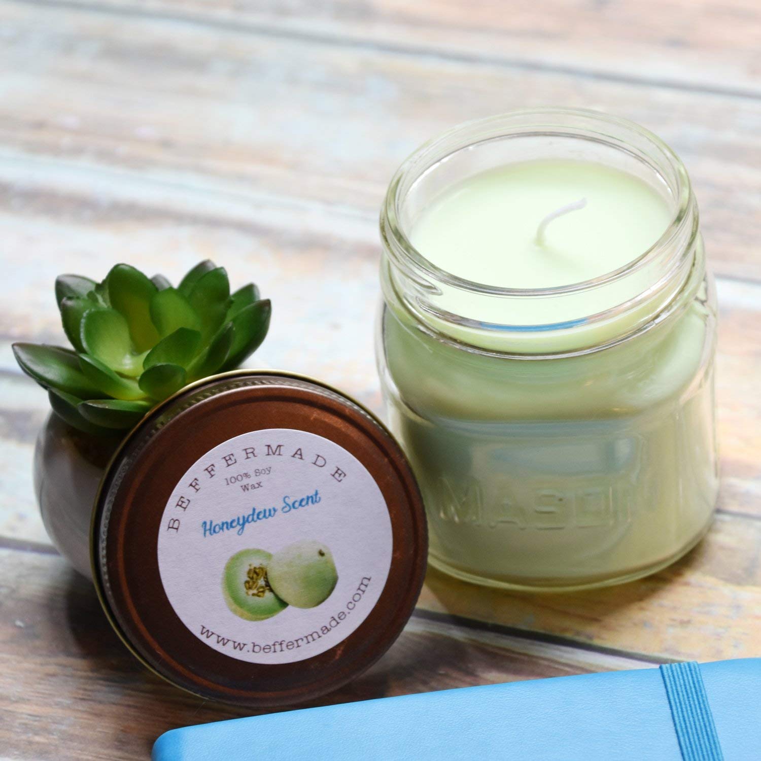 Honeydew Melon Candle, 8 oz Soy Candle Handmade