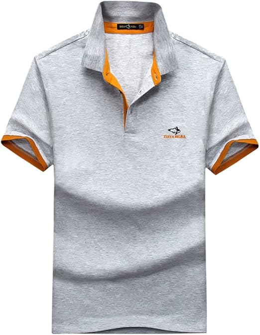 Homaok Men's Lightweight Duable Short-Sleeve POLO Shirts Medium Light Gray at Amazon Menâs 