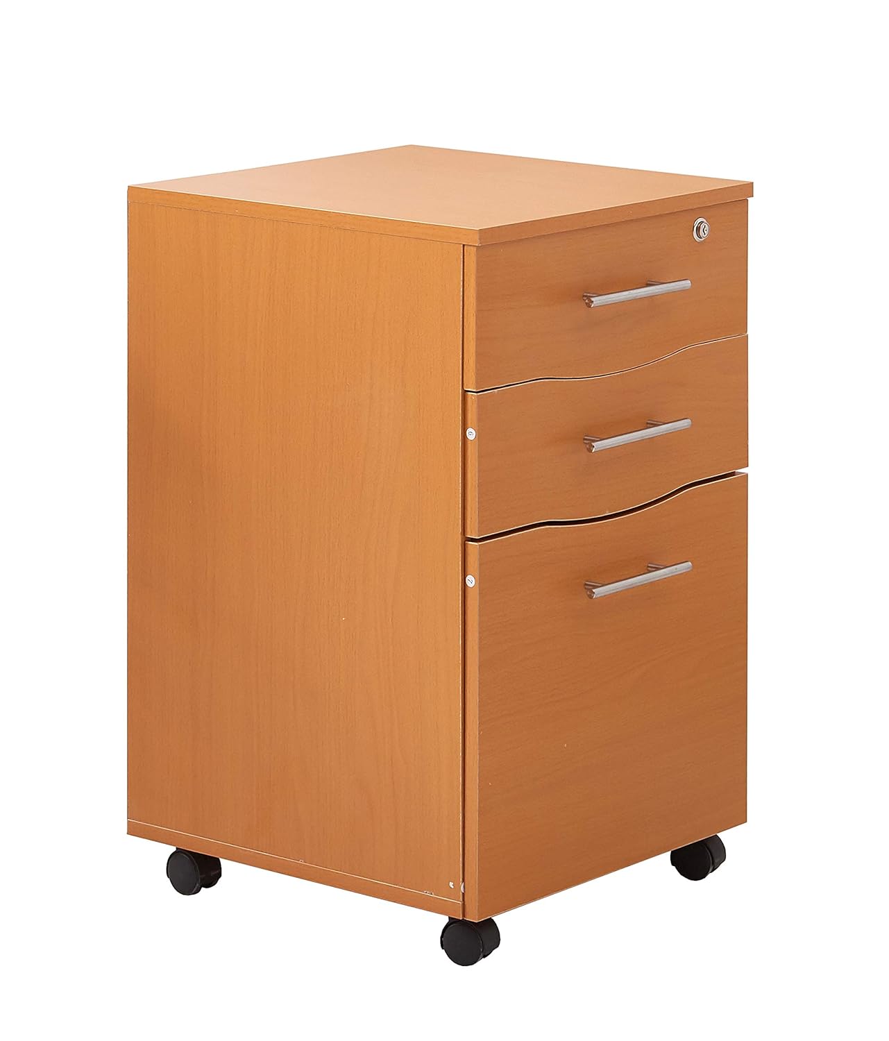 MMT Furniture Designs Ltd Mobile 3 Drawer Lockable Oak Under Desk