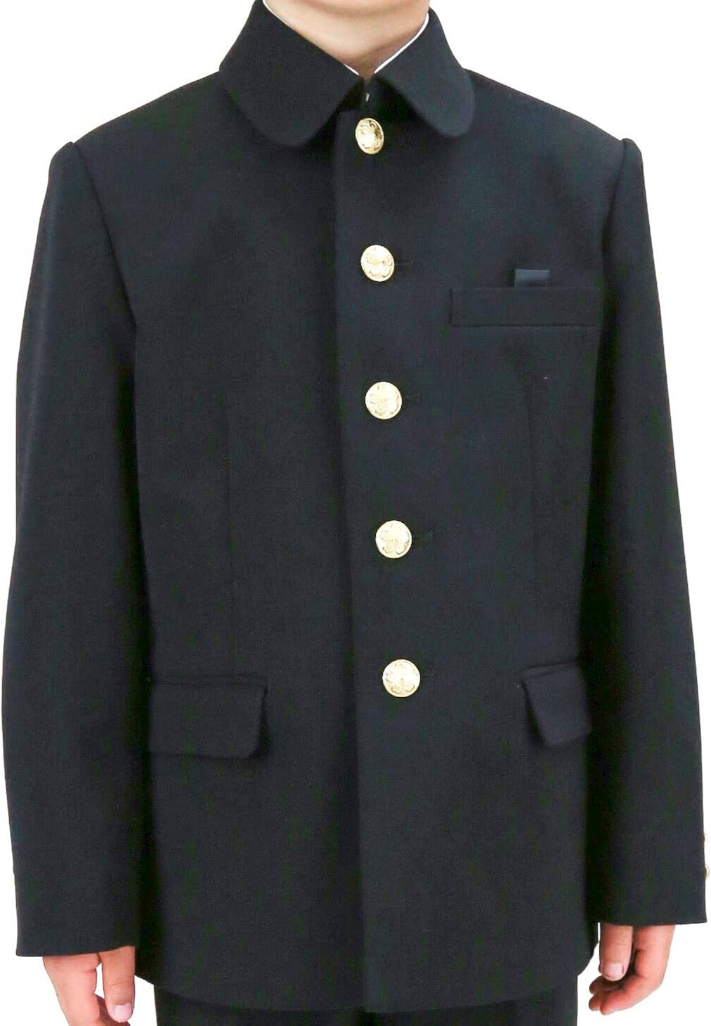 Amazon.co.jp： スクール制服 小学生折衿 男子上衣 小学校折襟 黒 ﾎﾟﾘ100 学校制服 小学生折襟: 服＆ファッション小物