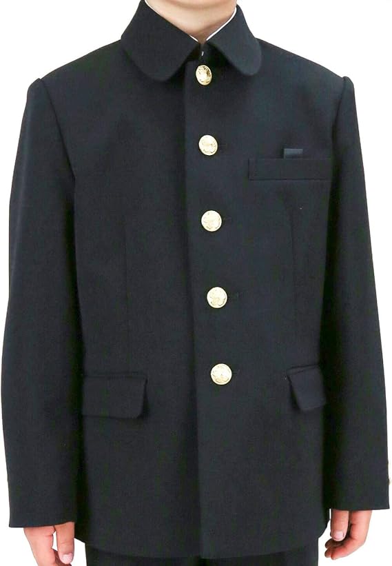 Amazon Co Jp 小学生折衿 学生服 男子折襟 黒 ﾎﾟﾘｴｽﾃﾙ100 日本製 標準型 制服 服 ファッション小物