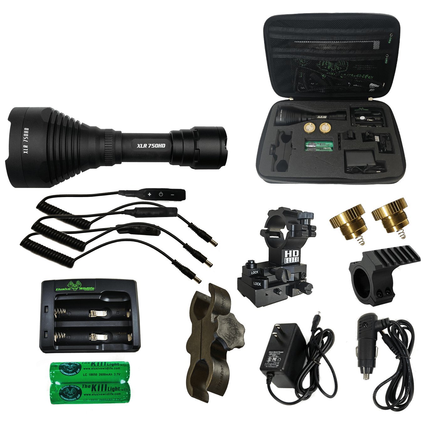 Elusive Wildlife Kill Light HD Series Hunting Gun Light Package 250HD