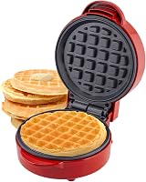 Sensio Home Mini Waffle Maker Red 550W Non Stick Coating Recipes Included view 1