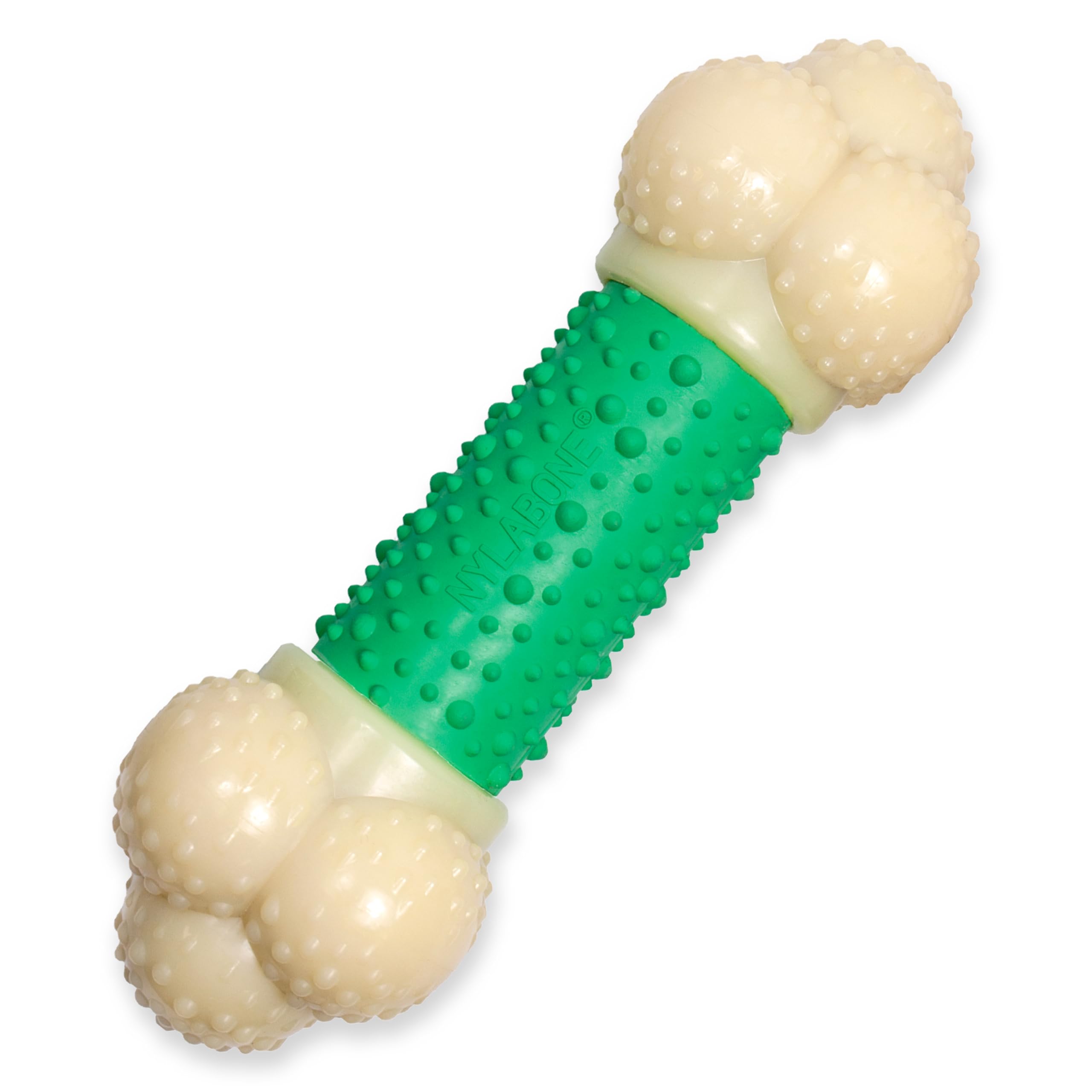 Nylabone Extreme Tough Double Action Dog Chew Toy Bone, Cleans Teeth, Bacon Flavour, Extra Large, for Dogs over 23 kg