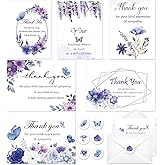Lovarywow Funeral Thank You Cards with Envelopes 24Set Butterfly Funeral Sympathy Thank You Cards with Envelopes and Stickers Flower Bereavement Thank You Cards Loss Condolences Card Gifts for Loss