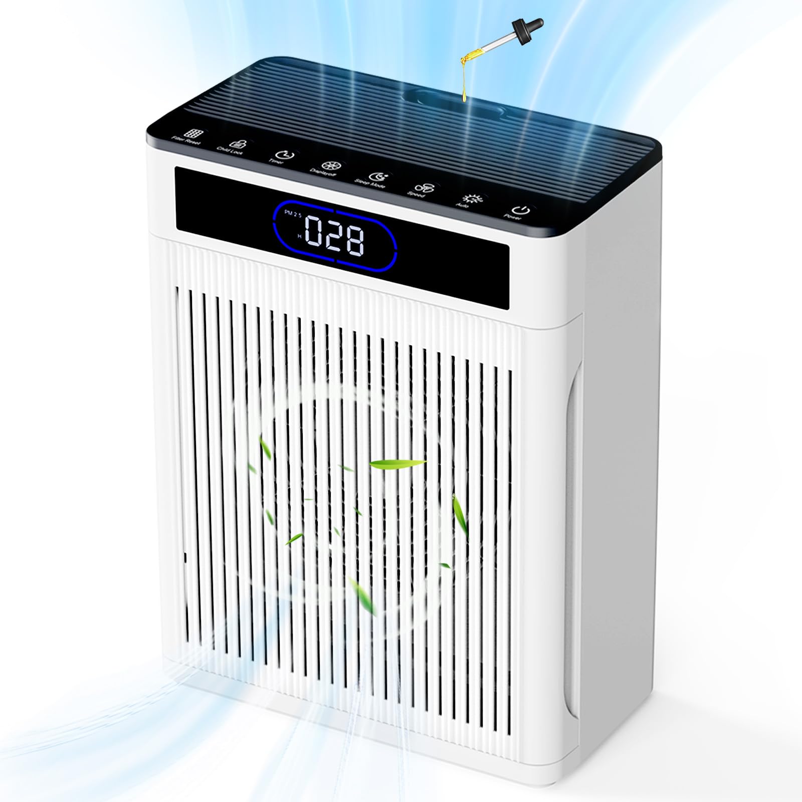 Air Purifiers for Home Large Room Up to 2000 Ft², HEPA Air purifier for Home Pets with Filter, Auto Mode, Timer, PM 2.5 Display Air Quality Sensor Air Cleaner for Bedroom, Dorm room, Pets, Office