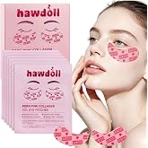 hawdoll PDRN Collagen Under Eye Patches, Cooling Caffeine Eye Masks 6 Pairs | | for Puffy Eyes, Dark Circles &amp; Fine Lines | Revive, Smooth, Hydrate, Radiant | Kojic Acid, Niacinamide | Travel Essentials
