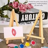 Siqian Mini Easels Display 2Pcs Wood Tabletop Artist Stand Yellow view 4