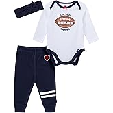 Gerber NFL baby-girls 3-piece Onesie Bodysuit, Pants & Headband Set