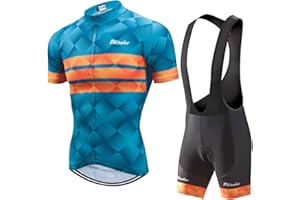 PHTXOLUE Cycling Kits for Men Cycling Jersey Set Uniform Clothes Bike Bicycle Shirt+3D Gel Pad Cushion Bibs Shorts