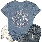 CYJAGNY Women's Casual Warning Girls Trip in Progress T-Shirt Casual Crewneck Short Sleeve Graphic Tee