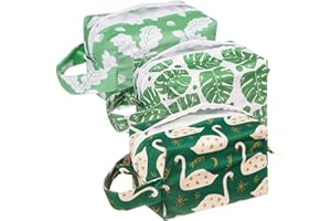 Lmbabter Wet Bag 3PCS Small Diaper Tote Pod Makeup Bag Waterproof Storage Bag for Cloth Diaper,Toiletries,Gym,Cosmetics (Style 3)