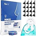 FireAnt 100 Saline Packets and 16 Pack Silicone Saline Pods Refills Set, Compatible with Navage Nasal Care — Includes 100 Count Salt Packets Sinus Rinse + 16 Reusable Salt Pads in Black