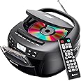 KLIM CD + Cassette Tape Player, Bluetooth CD Boombox, AM/FM Radio, Stereo Sound, Remote, CD and Cassette Player Combo, Tape Recording, USB Drive, AUX