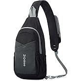 G4Free Sling Bag Casual Chest Shoulder Handbag Crossbody Backpack for Men with Front Pocket (Black)