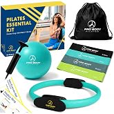 ProBody Pilates Kit &mdash; 14 Inch Ring, 9 Inch Ball, 4 Bands &amp; Pump | 13-Piece, 30 lb Squeeze, Storage Bag, Postpartum &amp; At Home, Guides, Pilates Equipment, Starter Pilates Set